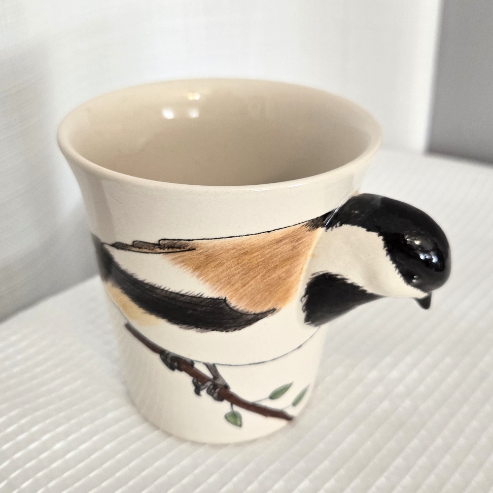 3D Bird Head Handle Coffee Cup Chickadee Mug